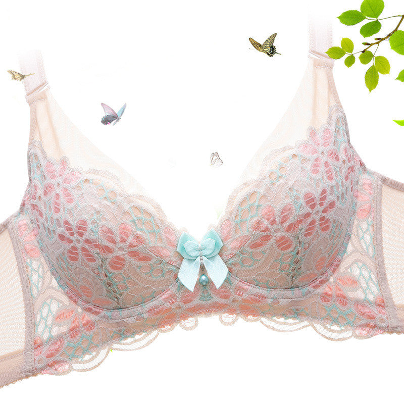 Sexy Butterfly Detail Underwire Bra - sofyee