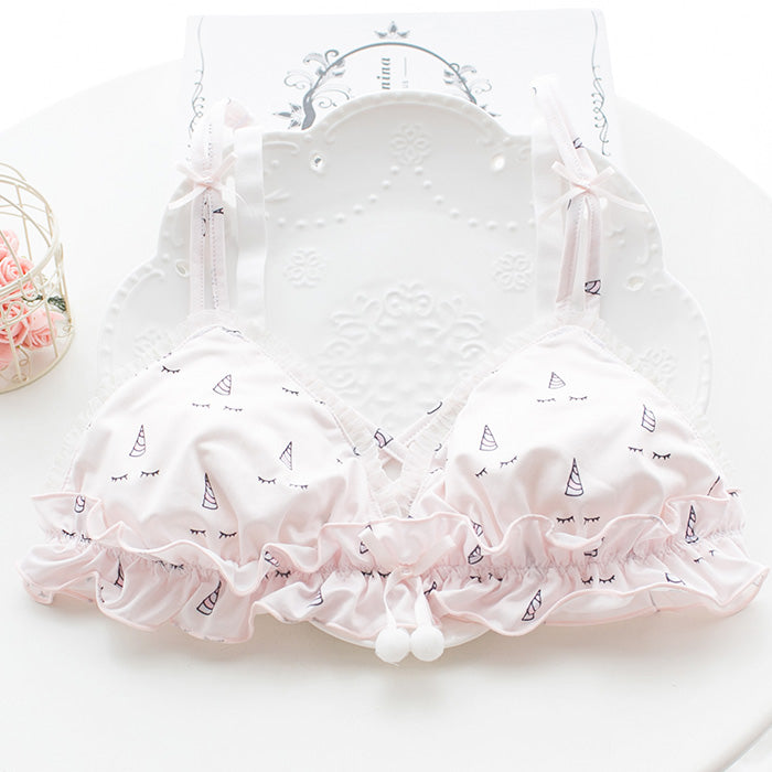 Kawaii Comfy Staring Flower Cute Sweetie Baby Bralette Set