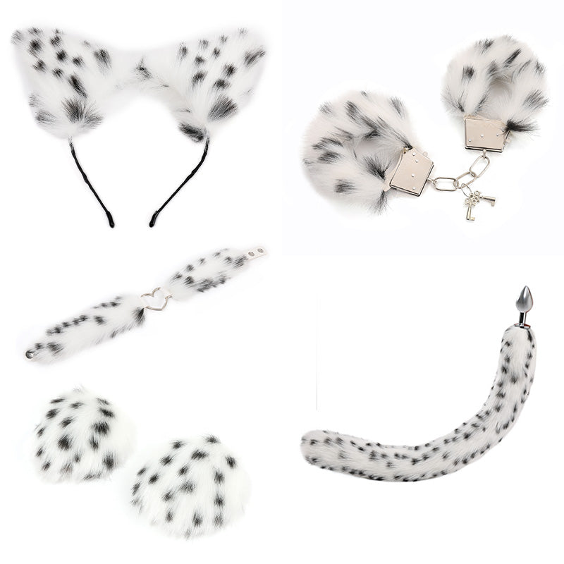 Pink Anime Sexy Cat Ear Headband Butt Plug Tail Set