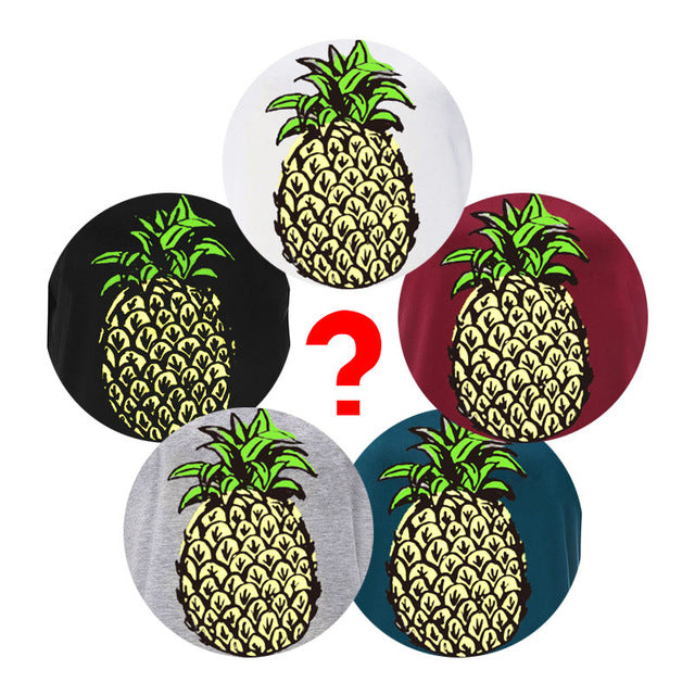 Hello Summer Pineapple Printed O-Neck T-Shirt