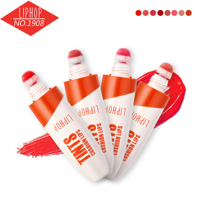 LIPHOP spongy Air Cushion Moisturizer Waterproof Liquid lipstick lip gloss tint