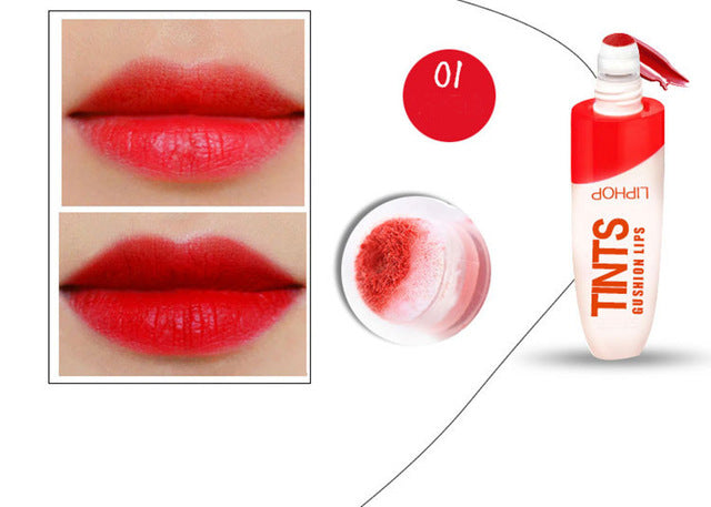 LIPHOP spongy Air Cushion Moisturizer Waterproof Liquid lipstick lip gloss tint
