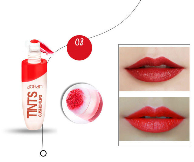 LIPHOP spongy Air Cushion Moisturizer Waterproof Liquid lipstick lip gloss tint