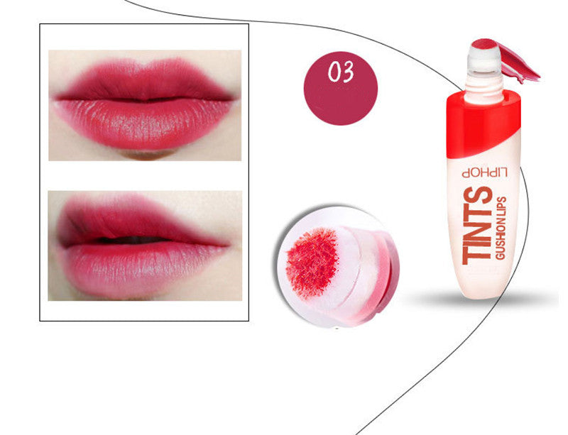 LIPHOP spongy Air Cushion Moisturizer Waterproof Liquid lipstick lip gloss tint