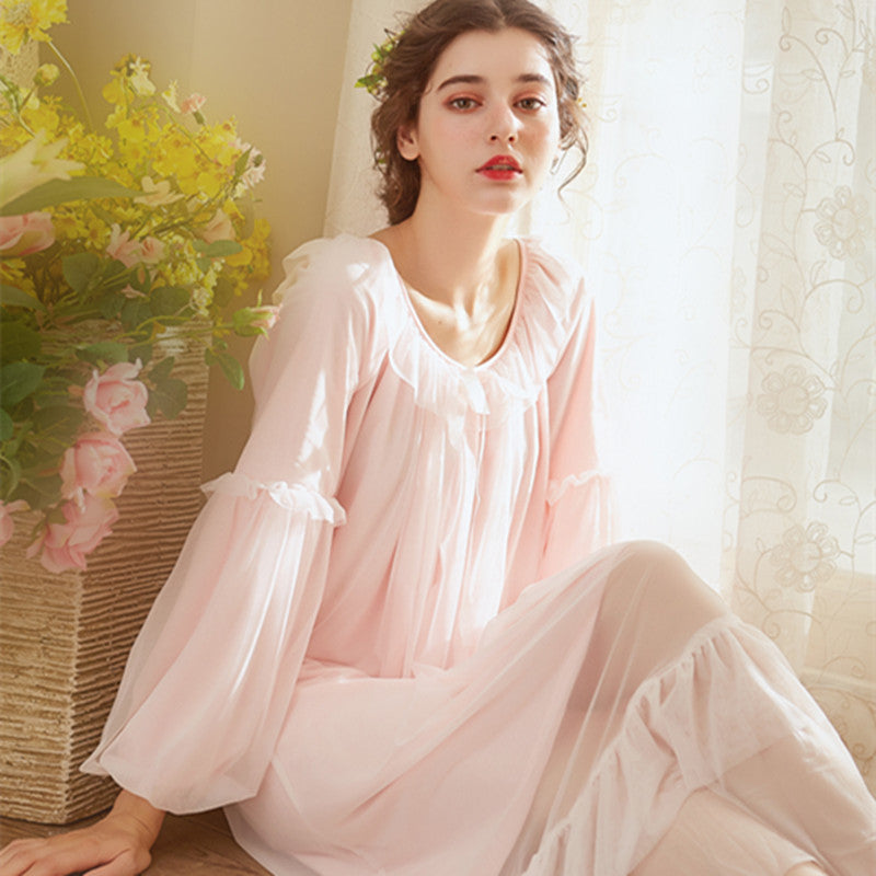 Your Princess White Pink Elegant Vintage Nightgowns