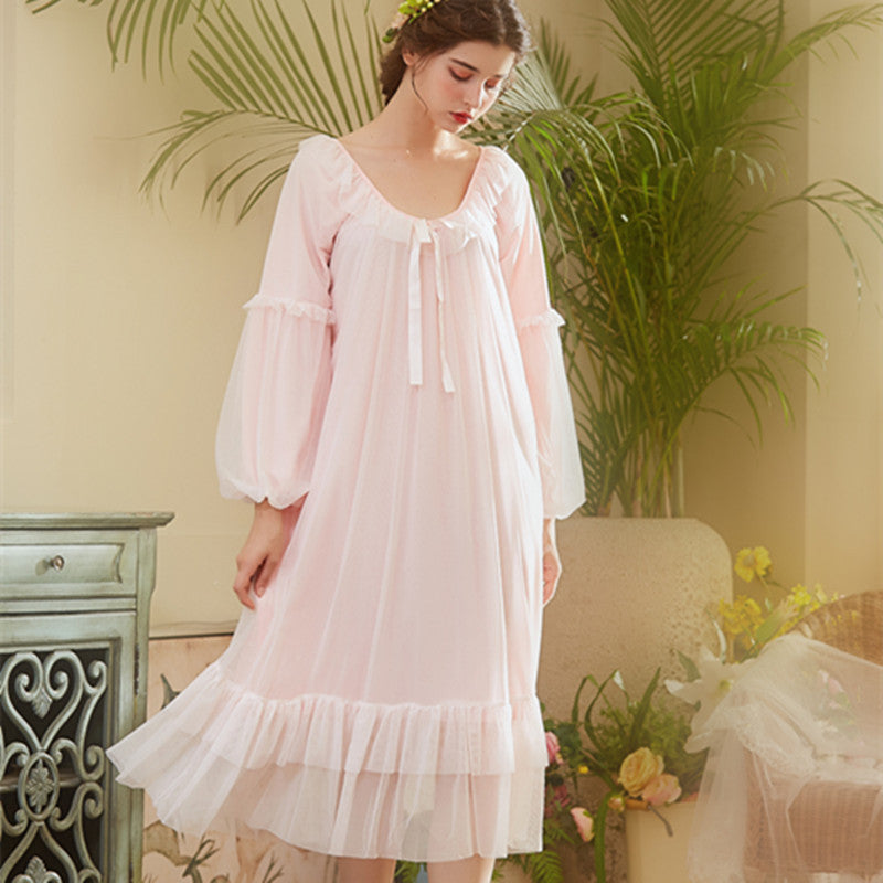 Your Princess White Pink Elegant Vintage Nightgowns