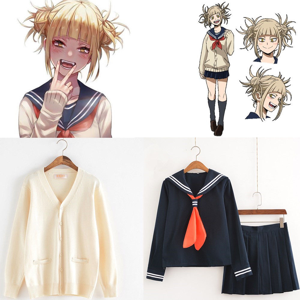 Mein Boko No Hero Academia Himiko Toga Kostüm Strickjacke Pullover Matrose JK Uniform Strickjacke Cosplay