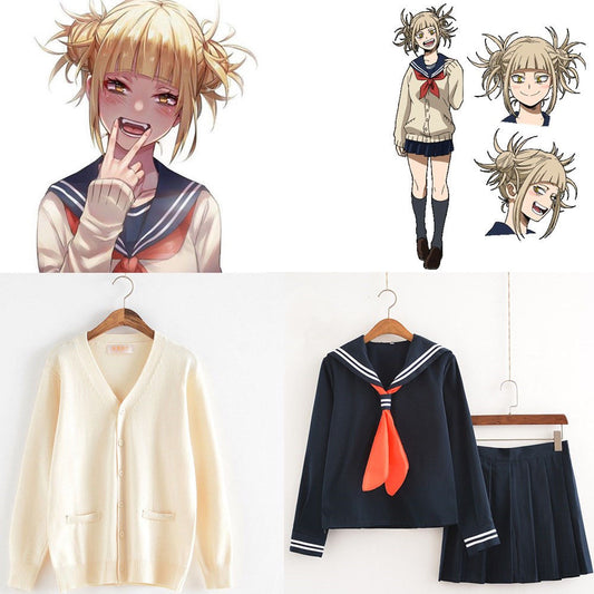 My Boko No Hero Academia Himiko Toga Costume Cardigan Sweater Sailor JK Uniform Cardigan Cosplay