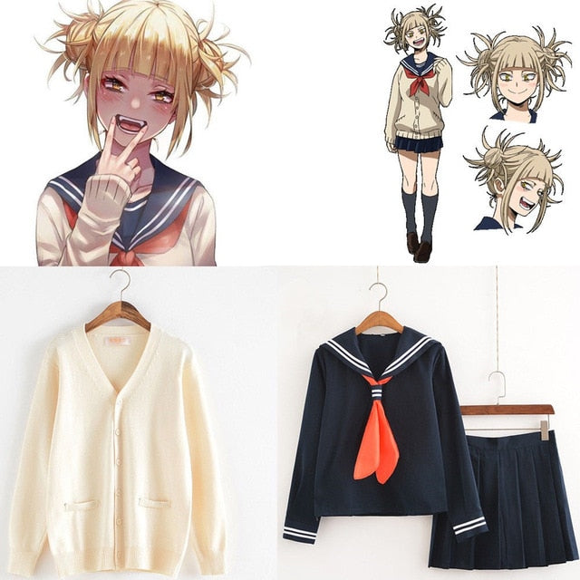 Mein Boko No Hero Academia Himiko Toga Kostüm Strickjacke Pullover Matrose JK Uniform Strickjacke Cosplay